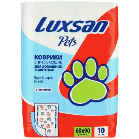 Коврики Luxsan Pets впитывающие с рисунком для домашних животных 60х90 см 10 штук