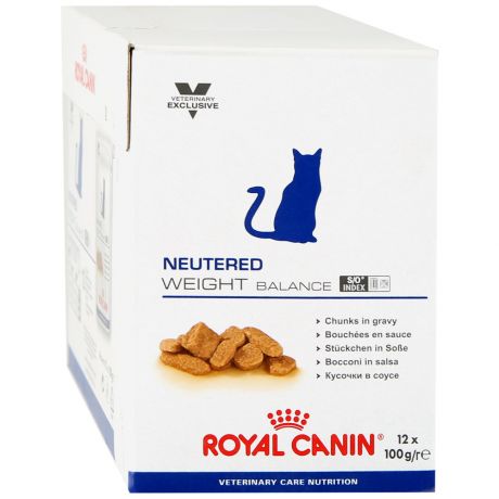 Корм влажный Royal Canin Veterinary Diet Weight Balance с момента стерилизации до 7 лет для кошек 12 штук по 100 г