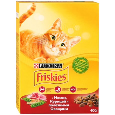 Корм сухой Friskies с мясом и полезными овощами для кошек 400 г