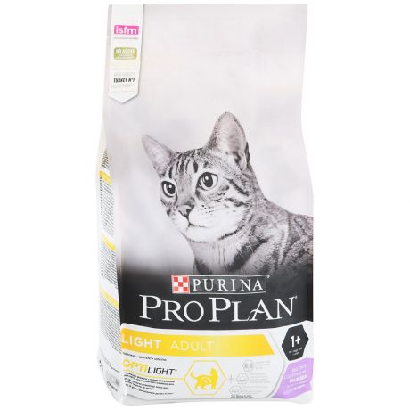Корм сухой Pro Plan низкокалорийный с индейкой и рисом для кошек 1.5 кг