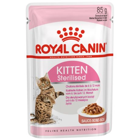 Корм влажный Royal Canin Kitten Sterilised в соусе для стерилизованных котят от 6 до 12 месяцев 85 г