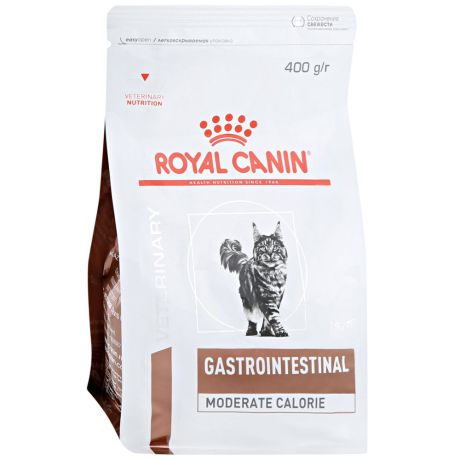 Корм сухой Royal Canin vd gastro intestinal moderate calorie gim35 с пониженным содержанием жира для кошек 400 г