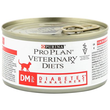 Корм влажный Pro Plan Veterinary diets DM при диабете для кошек 195 г