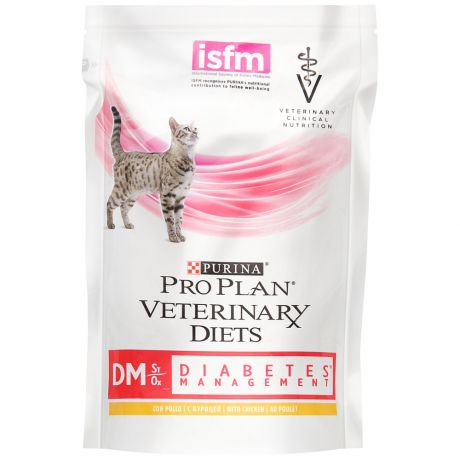 Корм влажный Pro Plan Veterinary diets DM с курицей при диабете для кошек 85 г
