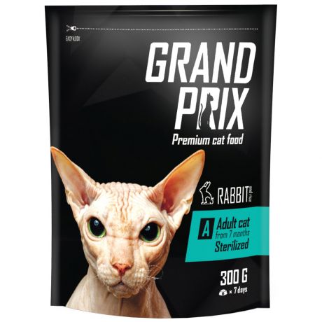 Корм сухой Grand Prix Sterilized с кроликом для стерилизованных кошек от 6 месяцев до 7 лет 300 г