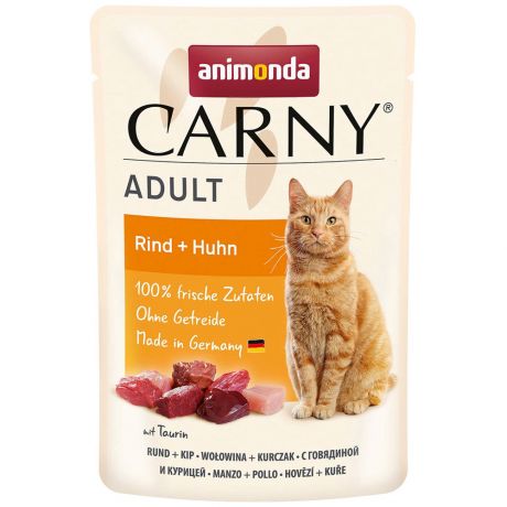 Корм влажный Animonda Carny Adult с говядиной и курицей для взрослых кошек 85 г