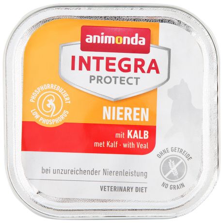 Корм влажный Animonda Integra Protect Renal с телятиной при почечной недостаточности для взрослых кошек 100 г