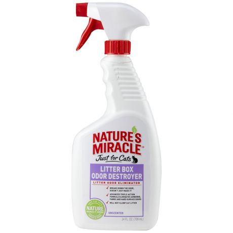 Спрей 8in1 Nature’s Miracle Litter Box Odor Destroyer от запахов в кошачьем туалете 710 мл