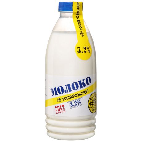 Молоко РостАгроЭкспорт питьевое пастеризованное 3.2% 900 г