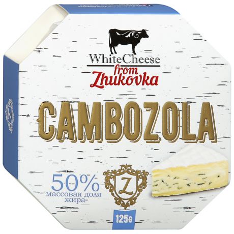 Сыр мягкий WhiteCheese from Zhukovka Камбоцола с голубой плесенью 50% 125 г