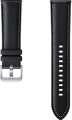 Кожаный ремешок Samsung Stitch Leather Band для Galaxy Watch3 (45мм)/Watch (46мм) чёрный (ET-SLR84LBEGRU)