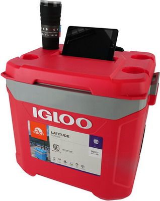 Изотермический контейнер с телескопической ручкой Igloo Latitude 60 Roller Red