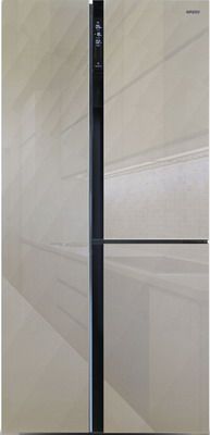 Холодильник Side by Side Ginzzu NFK-475 золотистое стекло