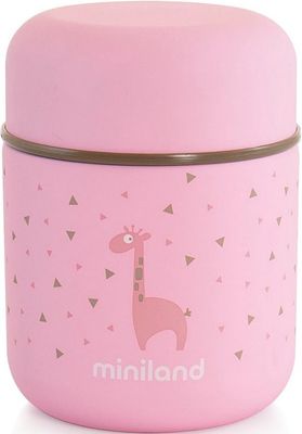 Детский термос для еды и жидкостей Miniland Silky Thermos Mini цвет розовый 280 мл 89245