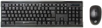 Клавиатура мышь Oklick 230M клав:черный мышь:черный USB беспроводная
