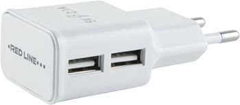 СЗУ Red Line 2 USB (модель NT-2A) 2.1A и кабель Type-C белый