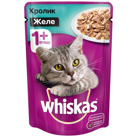 Корм влажный Whiskas в желе с кроликом для кошек 85 г