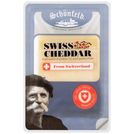 Сыр полутвердый Schonfeld Swiss Cheddar 53% 125 г