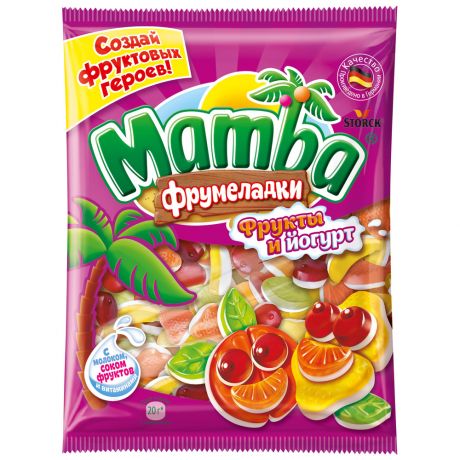 Мармелад Mamba жевательный фрукты и йогурт 140 г