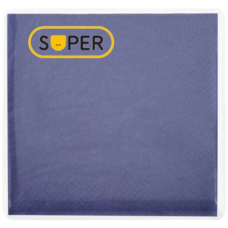 Салфетки бумажные Super синие 2-слойные 33x33 см 20 штук