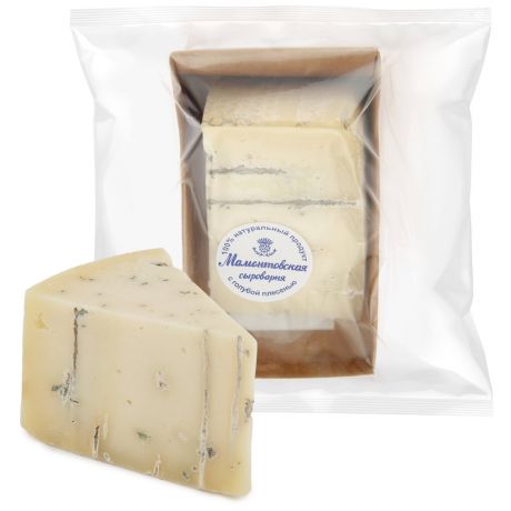Сыр полутвердый Мамонтовская сыроварня Марбл Блю с голубой плесенью 45% 150 г
