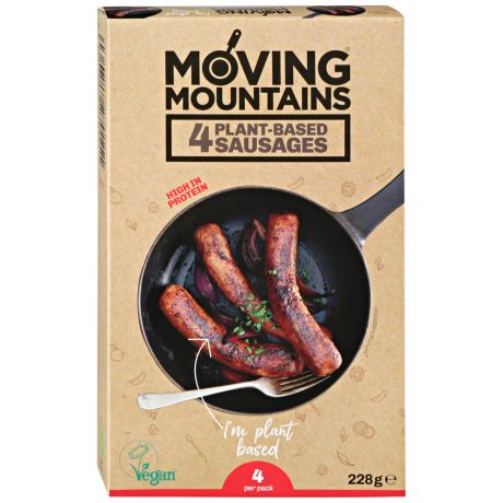 Сосиски Moving Mountains для жарки из растительного мяса замороженные 228 г
