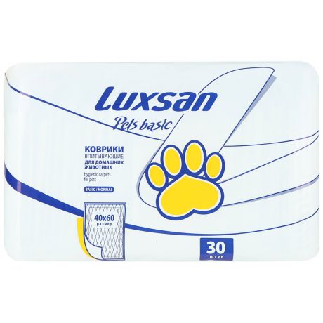 Коврики Luxsan Pets Basic впитывающие для домашних животных 40х60 см 30 штук