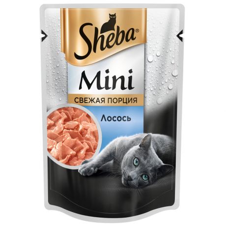 Корм влажный Sheba Mini Свежая порция с лососем для кошек 50 г