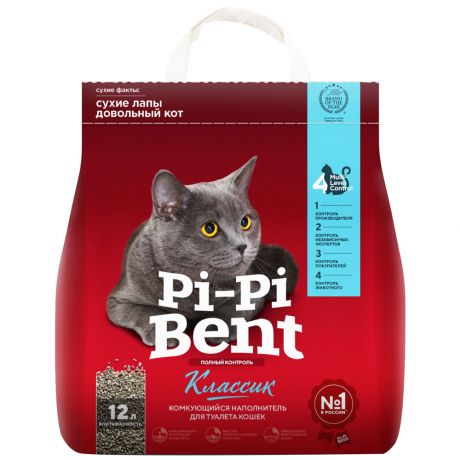 Наполнитель Pi-Pi-Bent Classic комкующийся для кошачьего туалета 5 кг