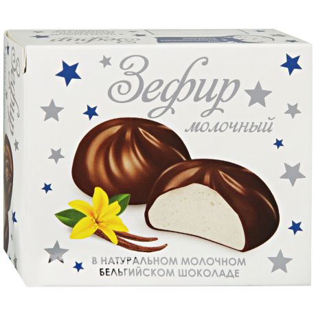 Зефир ЗГДиОП им.В.П.Пастухова молочный с ванилью в молочном бельгийском шоколаде 60 г