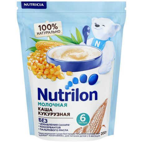 Каша кукурузная Nutrilon молочная быстрорастворимая с 6 месяцев 200 г