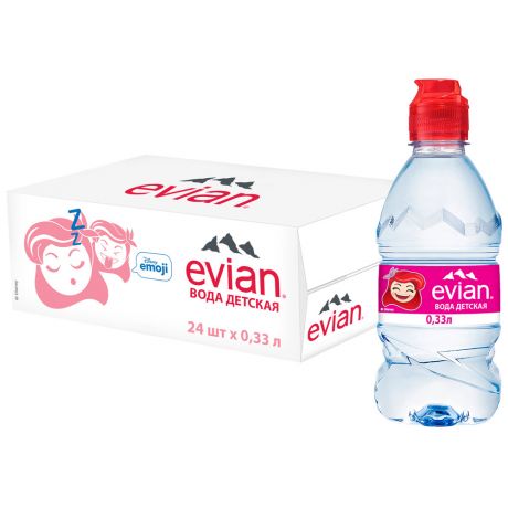 Вода детская Evian питьевая негазированная с 6 месяцев 330 мл 24 штуки