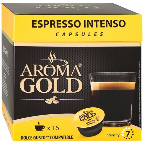 Капсулы Aroma Gold Espresso Intenso 16 штук по 8 г