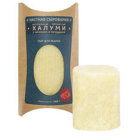 Сыр мягкий Частная сыроварня Халуми с чесноком и петрушкой 50% 260 г