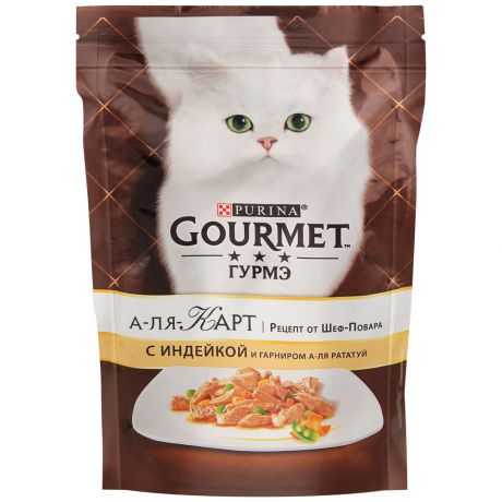 Корм влажный Gourmet A la Carte с индейкой и гарниром a la Ratatouille для кошек 85 г