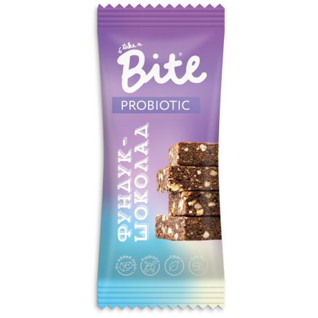 Батончик орехово-фруктовый Take a Bite Фундук-Шоколад с пробиотиком 35 г
