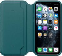 Чехол Apple Leather Folio для iPhone 11 Pro Peacock (MY1M2ZM/A)