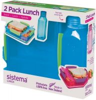 Контейнер и бутылка для воды Sistema 2 Pack Lunch, 475 мл Blue (1597)