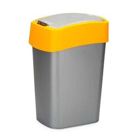 контейнер д/мусора CURVER Flip Bin 10л оранжевый пластик