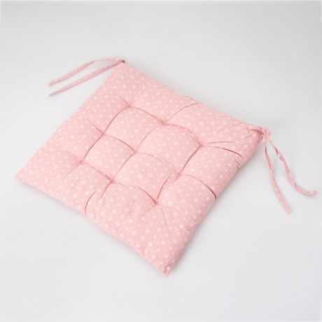 Подушка на стул, 45х45см, 35%хлопок+65%полиэстер, цвет розовый
