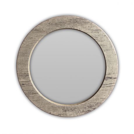 Зеркало настенное в раме POSTERMARKET шпат, d34 см, круглое, цвет серый