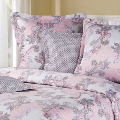 Комплект постельного белья Balimena Дуэт Victoria pink, размер:прост.240х235,под.150х215 2шт,нав.70х70см 2шт,мако-сатин,хлопок,135г/м2