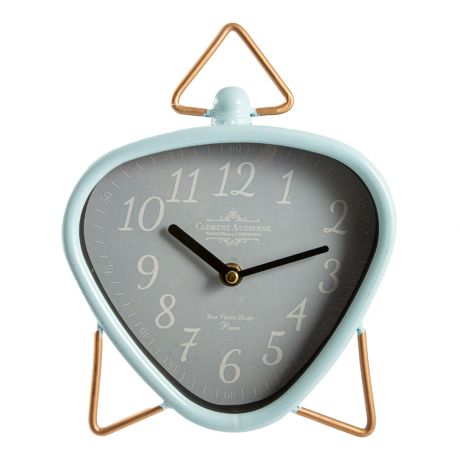 Часы-будильник настольные, размер: 23х6х19см, голубой, металл