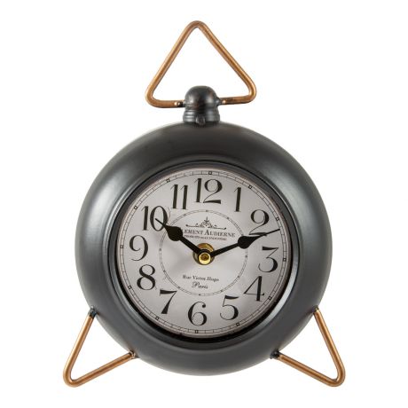 Часы-будильник настольные, размер: 21х5х15см, черный, металл