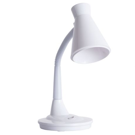 Лампа настольная Arte Lamp DESK A2007LT-1WH, 1*E27*15Вт, h 45см, пластик, белый