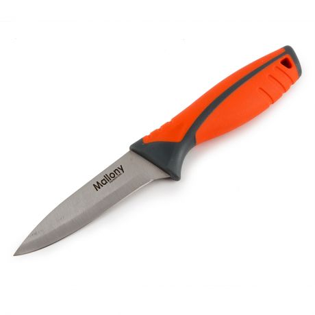 Нож с прорезиненной рукояткой ARCOBALENO MAL-04AR для овощей, 9,5 см, т.м. Mallony