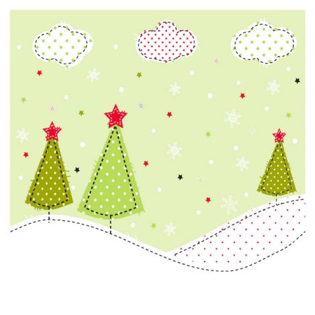 салфетка PAP STAR Green Christmas Trees 3-сл. 33х33см 20шт.