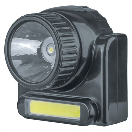 фонарь налобный светодиодный NAVIGATOR 1COB 3Вт+1LED черный