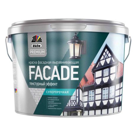 краска в/д фасадная DUFA Premium Facade база 1 9л белая, арт.Н0000007017