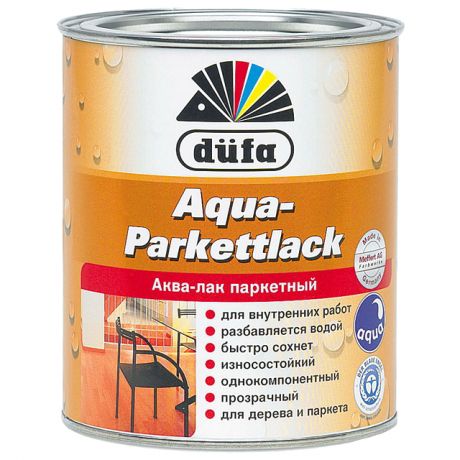 лак в/д паркетный DUFA Aqua Parkettlack 0,75л полуматовый, арт.МП000000918